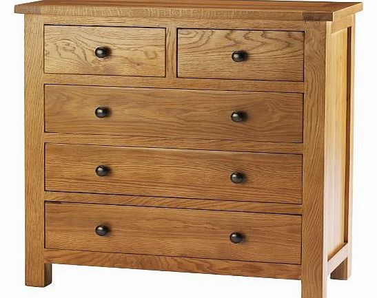 K.Interiors Collection Caterham Oak 2 Over 3-Chest with Lacquer Finish, Brown