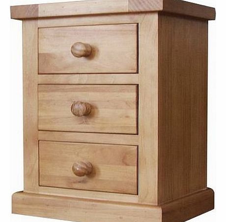 K.Interiors Collection Salisbury Small 3-Drawer Bedside Cabinet with Lacquer Finish, Brown