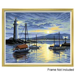 K S G KSG Senior Painting by Numbers Harbour Sunrise