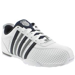 K-Swiss Male Arvee Leather Upper Fashion Trainers in White and Navy