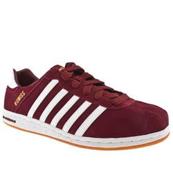 Male Farland Suede Upper Fashion Trainers in Burgundy