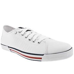 Male Skimmer Canvas Fabric Upper Fashion Trainers in White and Navy