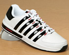 K-Swiss Ruttger White/Black/Red Leather Trainers