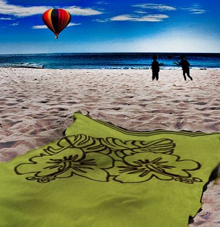 Luxury Large Egypitian Cotton Beach / Swim Towel. Super Soft, Versatile Towel in Olive with a Floral Design