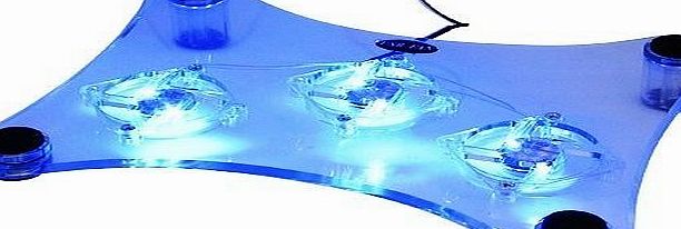 USB Blue LED Light 3-Fan Cooler Cooling Pad Stand for PS2, PS3, PS4, Laptop, Xbox 360, Xbox One Consoles