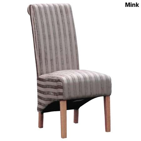 Kaleidoscope Krista Velvet Stripe Pair of Dining Chairs