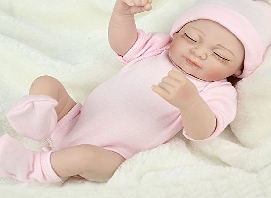 Kam Reborn Dolls, 10`` Sleeping Full Vinyl Real Looking Girl Mini Reborn baby Realistic Baby Dolls