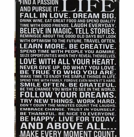 Kb Vintage Style Life Retro METAL Wall Poster Sign Plaque 30x20cm