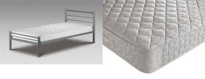 KD Beds Alpen 3ft Single Metal Bedstead / Mattress