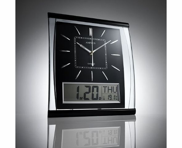 KG Electronics KG Homewares Silent Wall Clock Digital Large Jumbo Display Black