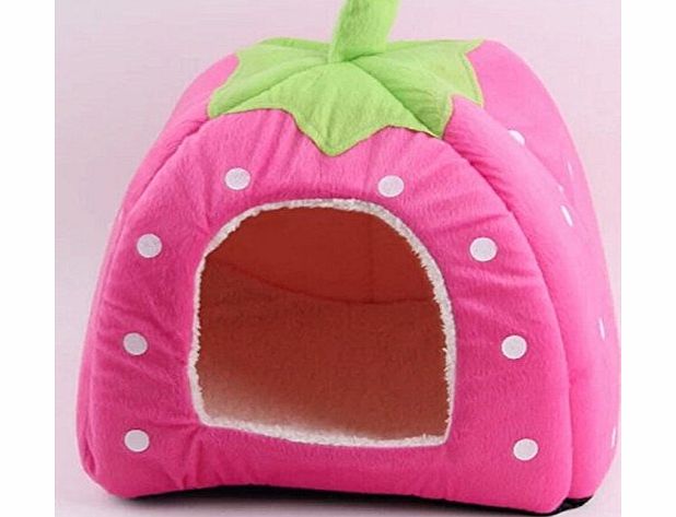 kgljean Lovely personality and Comfortable New Style Super Soft Strawberry Pet Dog Cat Bed House Kennel Doggy Warm Cushion Basket