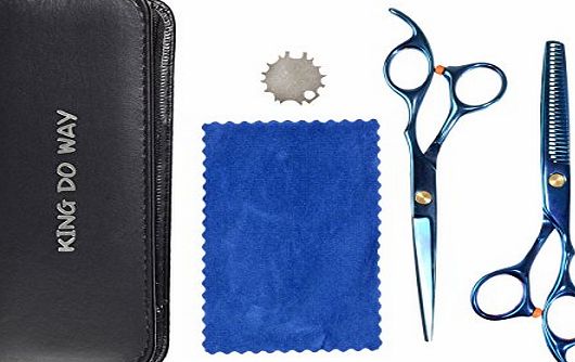 KING DO WAY Professional Salon Hair Cutting Thinning Scissors Barber Shears Hairdressing Set Hair Tools Blue