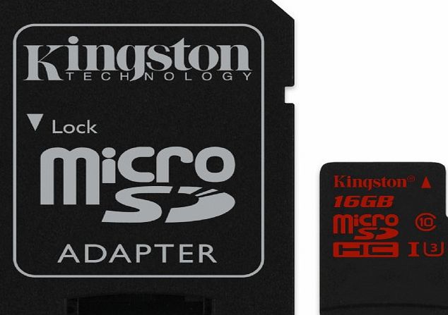 Kingston MicroSDHC 16 GB UHS-I Speed Class 3 (U3) memory
