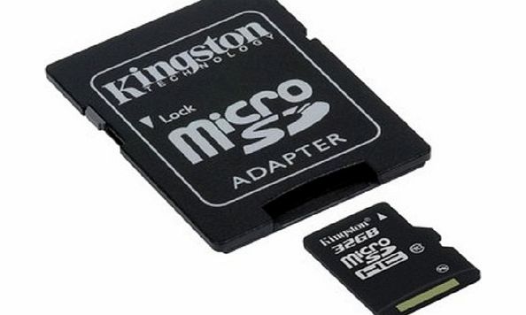 KINGSTON TECHNOLOGY Flash Memory Card - Micro SDHC - 32GB - Class 10