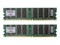 ValueRAM - Memory - 2 GB ( 2 x 1 GB ) - DIMM 184-PIN - DDR - 400 MHz / PC3200 - CL3 - 2.6 V