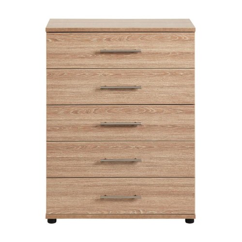 KINGSTOWN Essential 5 Drawer Chest In Oak