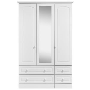 Kingstown Greenwich White 3 Door 4 Drawer Wardrobe