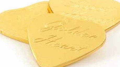 Kingsway Belgian Milk Chocolate Gold Heart Coins (with Embossed Messages) Wedding Favours x100