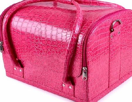 kingthink-UK NEW Watermelon Pink Beauty Box Cosmetic Make Up Vanity Saloon Case