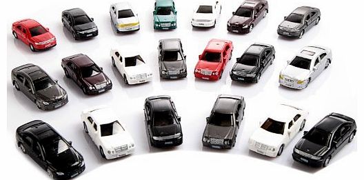 KINGZER  20pcs OO Scale Painted Model Cars Building Train Layout (1:75)
