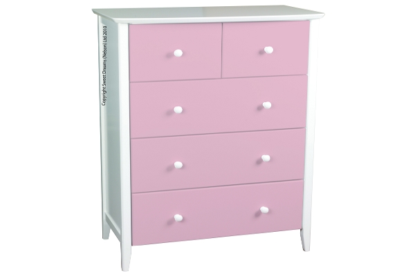 5 Drawer Chest Pink