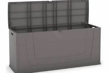 Kis BIG Grey Plastic Garden Patio Storage Chest Outdoor Garage Cabinet Cushion Box Padlockable and Weatherproof! An Economical Locker for storage, Quick Easy Assembly in Minutes!