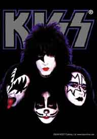 Kiss Four Face Textile Poster