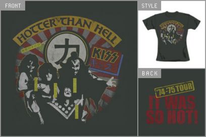 Kiss (Hotter Than Hell) Skinny T-Shirt cid_3602skc