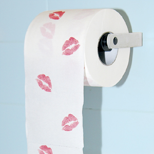 Kiss My Arse Toilet Roll - Lipstick