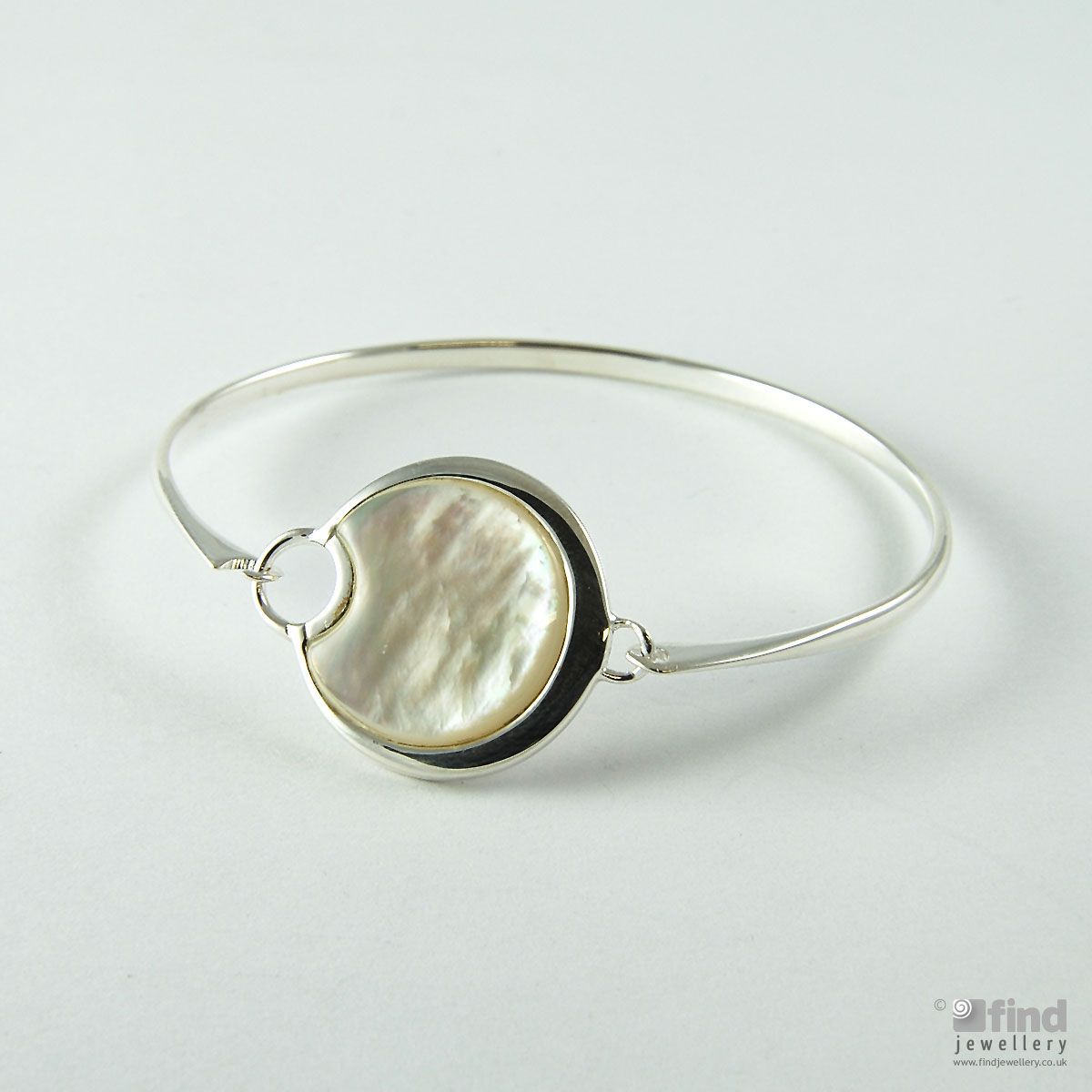Kit Heath Dew Sterling Silver Eclipse Mother of Pearl Bangle