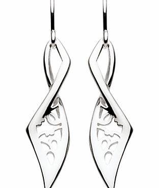 Kit Heath Sterling Silver Flourish Drop Earrings