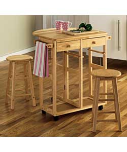 Kitchen Dining Trolley Table and 2 stools