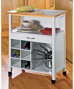 Kitchen Trolley with Wine Rack