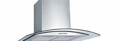 Kitchens North West Necht 60cm Glass amp; Stainless chimney cooker hood extractor EC2516A-S