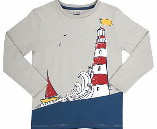 Kite Boys Lighthouse Long Sleeve T-Shirt, Grey, 7 Years