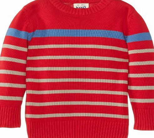 Kite Boys Striped Long Sleeve Jumper, Red (Red/Grey), 10-11 Years