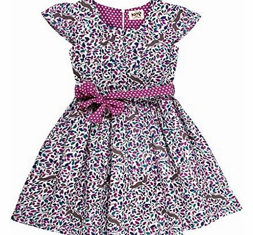 Kite Girls Squirrel Print Party Short Sleeve Dress, Multicoloured, 9 Years