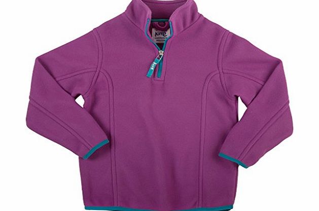 Kite Girls Zip Neck Lightweight Fleece Long Sleeve Jumper, Pink (Magenta), 8 Years