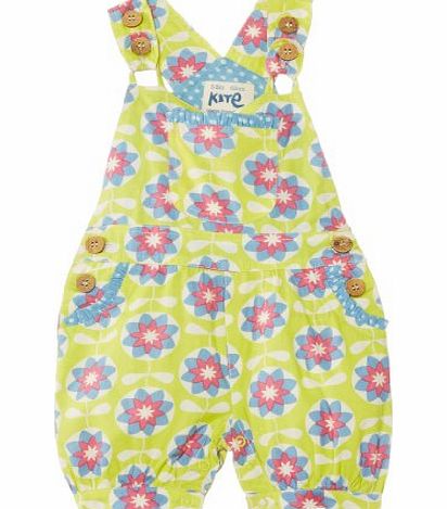 Kite Kids Baby Girls Bg136 Spiro Bib Short Dungarees, Green (Lime), 6-12 Months