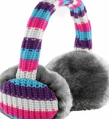 Kitsound  Audio Earmuffs for iPhone, iPod, iPad Mini and MP3 Player - Multi Coloured Stripes