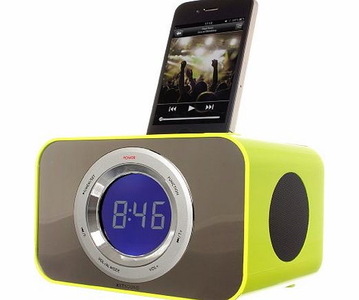 Clock Radio Dock for iPhone 3G, 3GS, 4, 4S, iPod Nano 5th Generation and iPod Touch 4th Generation - Punk Pink