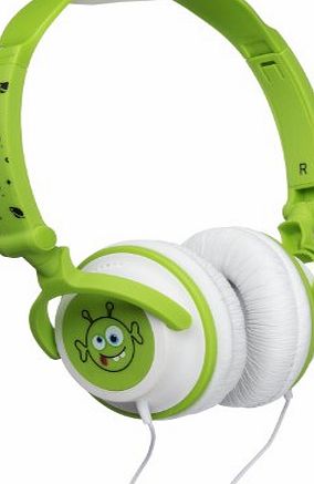 Kitsound  Doodle Childrens Character 85Db Volume Limiting On Ear Headphones - Green Alien