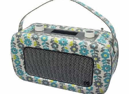 Kitsound  Jive Retro Portable DAB Radio with Dual Alarm Clock and Carry Handle - Blue