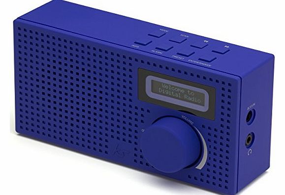 Kitsound  Pixel Portable Mini DAB Radio and Alarm Clock - Blue