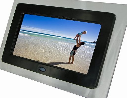 7 inch Digital Photo Frame with Built-In Stand Supporting SD/MMC/MS Memory Cards - Black