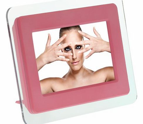 KitVision  7 inch Digital Photo Frame with Built-In Stand Supporting SD/MMC/MS Memory Cards - Light Pink