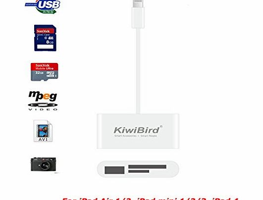 NEW 8 pin 3-in-1 Digital Camera Connection Kit/ SD Card Reader with 130mm Convenient Cable and USB 2.0 Port/ 8 pin to USB Camera Adapter for Apple iPad 4/ iPad Air/ iPad mini/ iPad mini 2 wi
