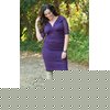 BETSY RUCHED DRESS AUBERGINE - PRE ORDER