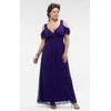 Kiyonna CELINE CHIFFON DRESS IN IMPERIAL PURPLE