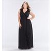 Kiyonna HAILEY CHIFFON MAXI DRESS - BLACK